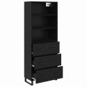 VidaXL Highboard Čierny dub 69,5 x 34 x 180 cm Kompozitné drevo