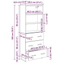 VidaXL Highboard Čierny dub 69,5 x 34 x 180 cm Kompozitné drevo
