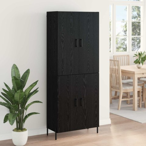 VidaXL Highboard Čierny dub 69,5 x 34 x 180 cm Kompozitné drevo