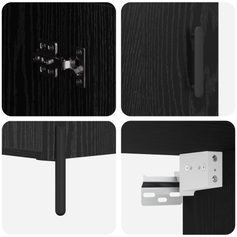 VidaXL Highboard Čierny dub 69,5 x 34 x 180 cm Kompozitné drevo