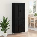 VidaXL Highboard Čierny dub 69,5 x 34 x 180 cm Kompozitné drevo