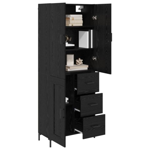 VidaXL Highboard Čierny dub 69,5 x 34 x 180 cm Kompozitné drevo