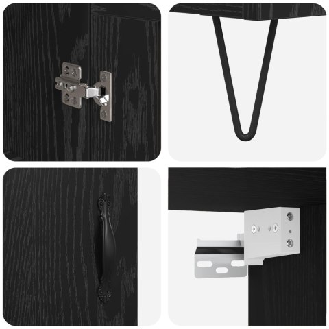 VidaXL Highboard Čierny dub 69,5 x 34 x 180 cm Kompozitné drevo