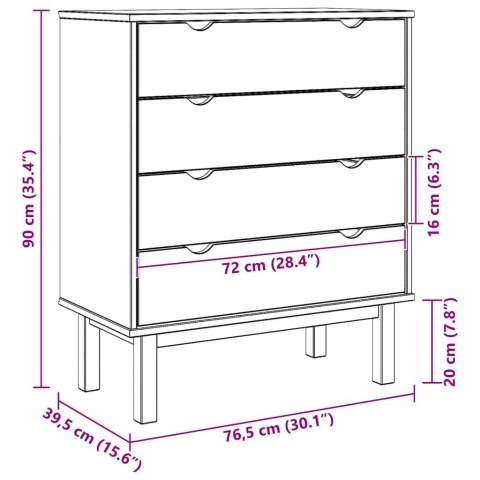 VidaXL Skrinka so zásuvkami OTTA 76,5x39,5x90 cm, borovica
