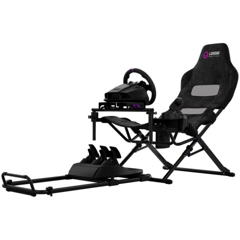 LORGAR FLEX RAF1, Sim Racing Cockpit Advanced, Foldable, 150x72x113 cm-playing, 38x72x126cm-folded, Black
