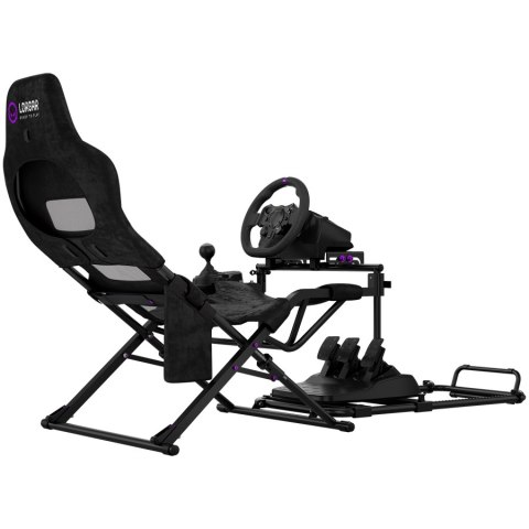 LORGAR FLEX RAF1, Sim Racing Cockpit Advanced, Foldable, 150x72x113 cm-playing, 38x72x126cm-folded, Black