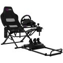 LORGAR FLEX RAF1, Sim Racing Cockpit Advanced, Foldable, 150x72x113 cm-playing, 38x72x126cm-folded, Black