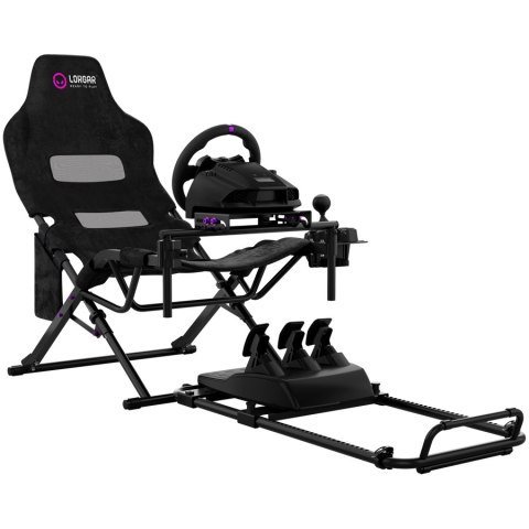 LORGAR FLEX RAF1, Sim Racing Cockpit Advanced, Foldable, 150x72x113 cm-playing, 38x72x126cm-folded, Black